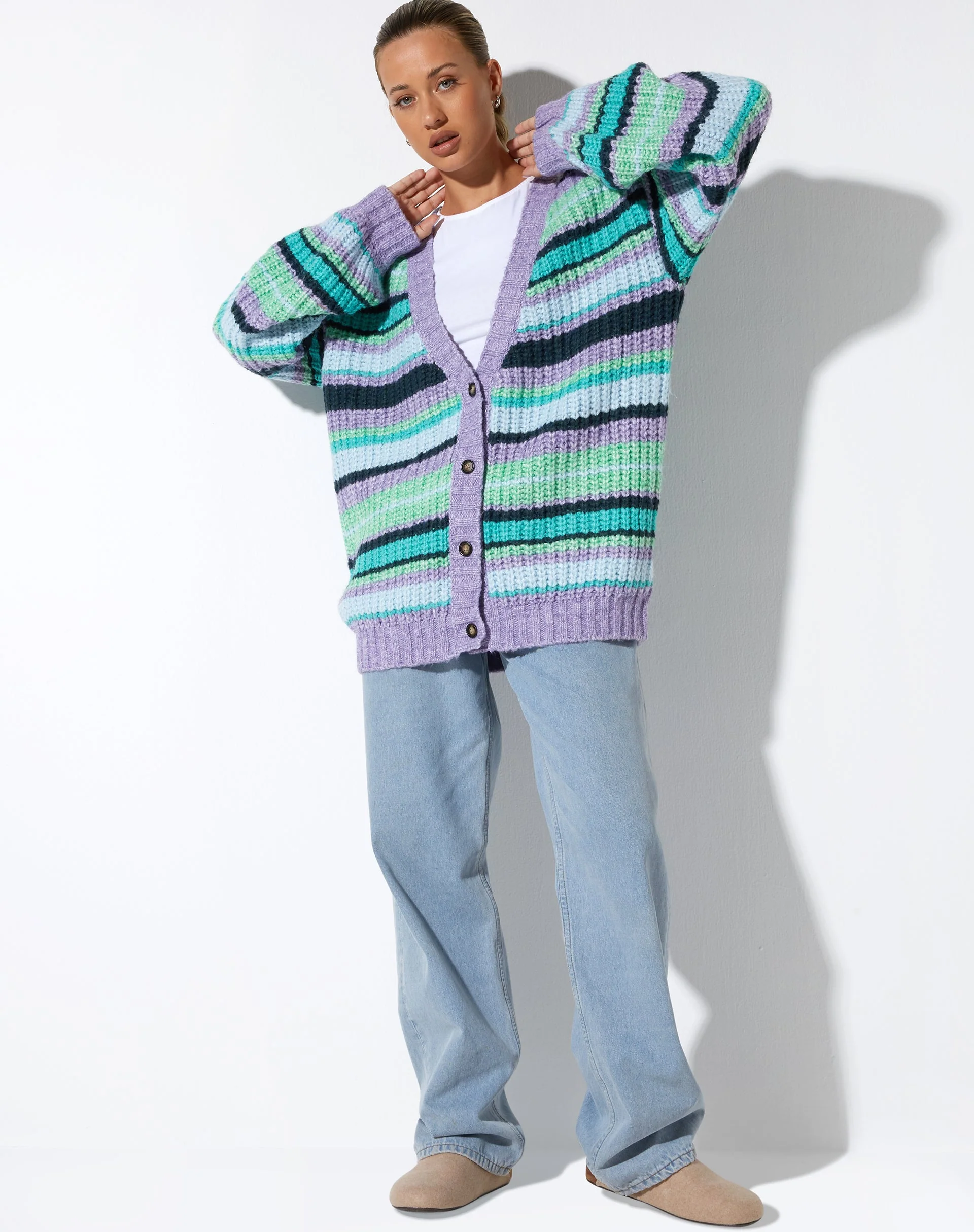 Uriela Cardi in Stripe Purple - Image 4