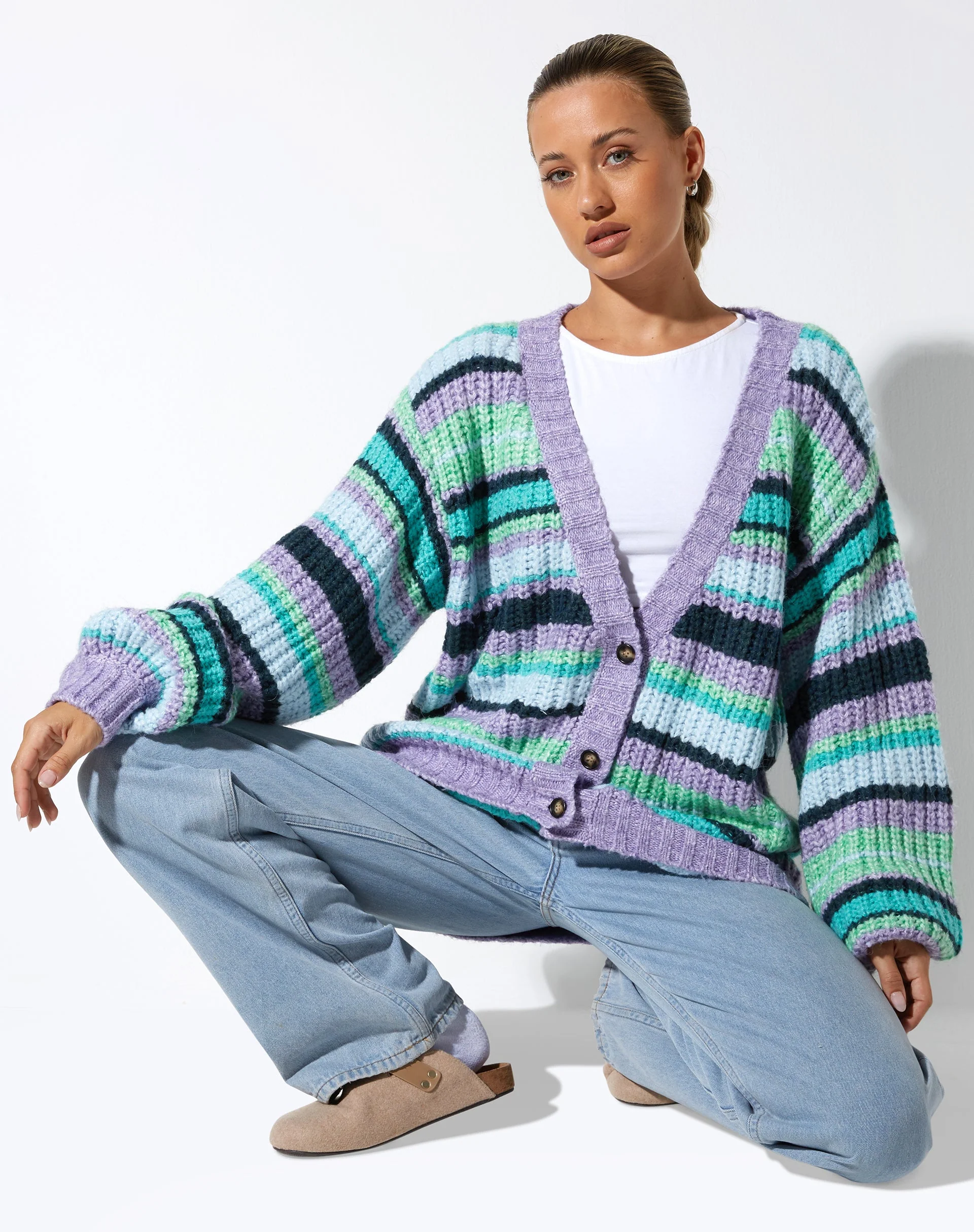 Uriela Cardi in Stripe Purple - Image 5