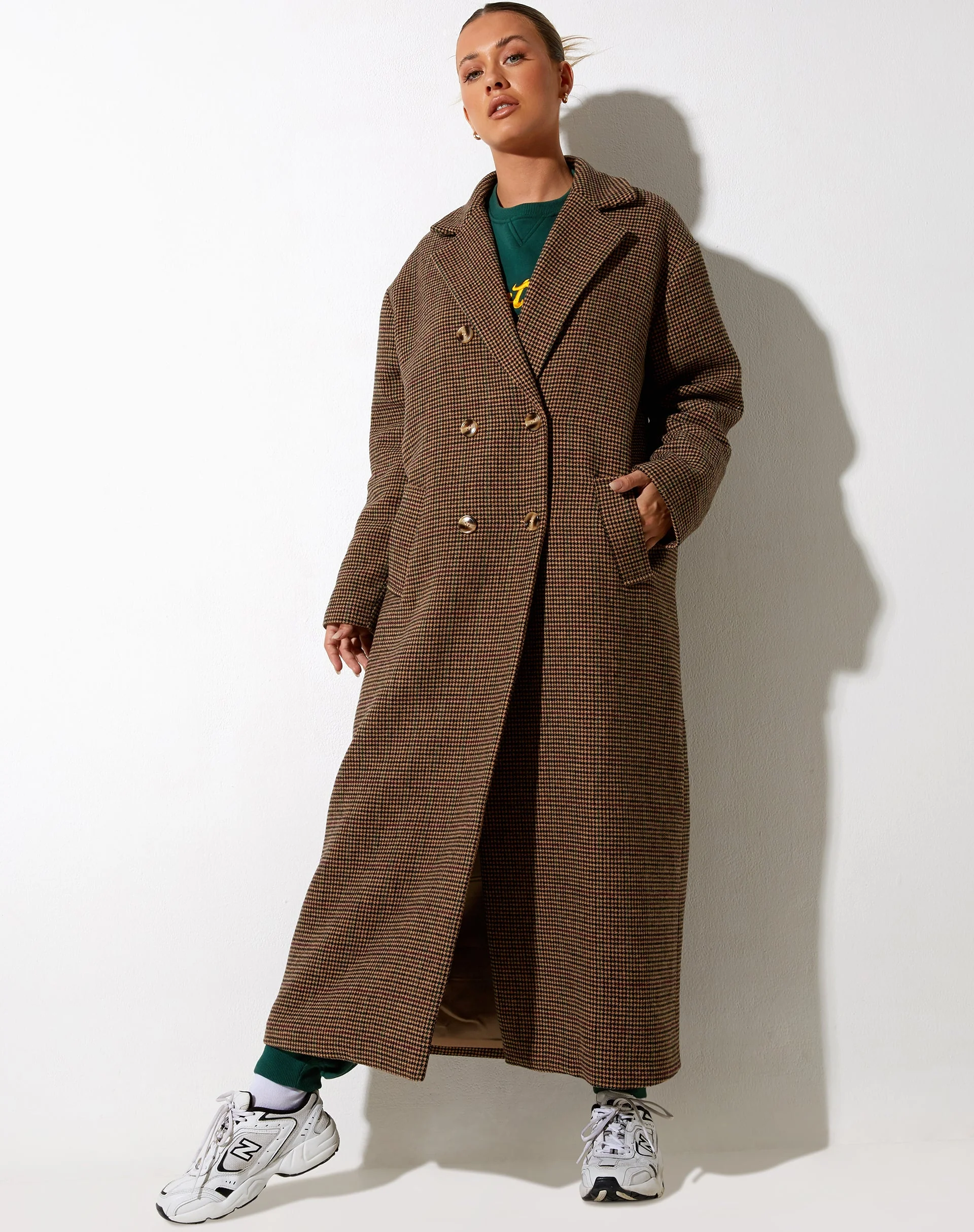 Utamas Coat in Brown Black and Green - Image 3