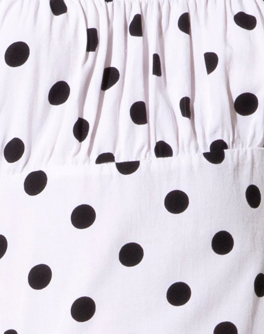 Varie Mini Dress in 80's Polka White - Image 7