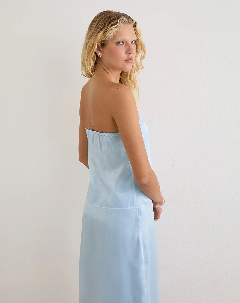 Vars Top in Satin Organza Light Blue - Image 6