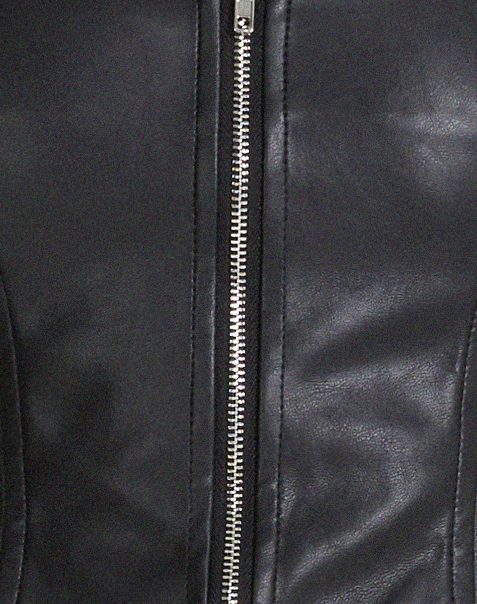 Velika Zip Up Corset in PU Black - Image 5