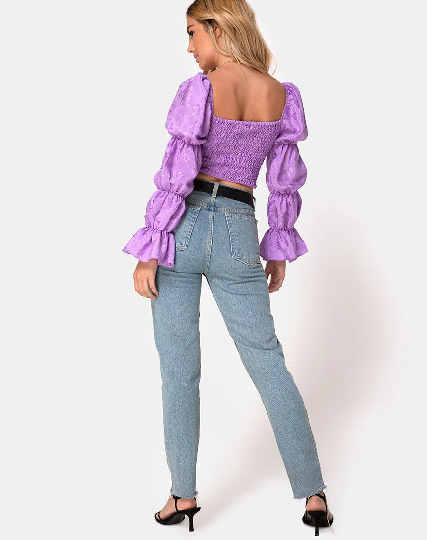 Velina Top in Satin Rose Lilac - Image 4
