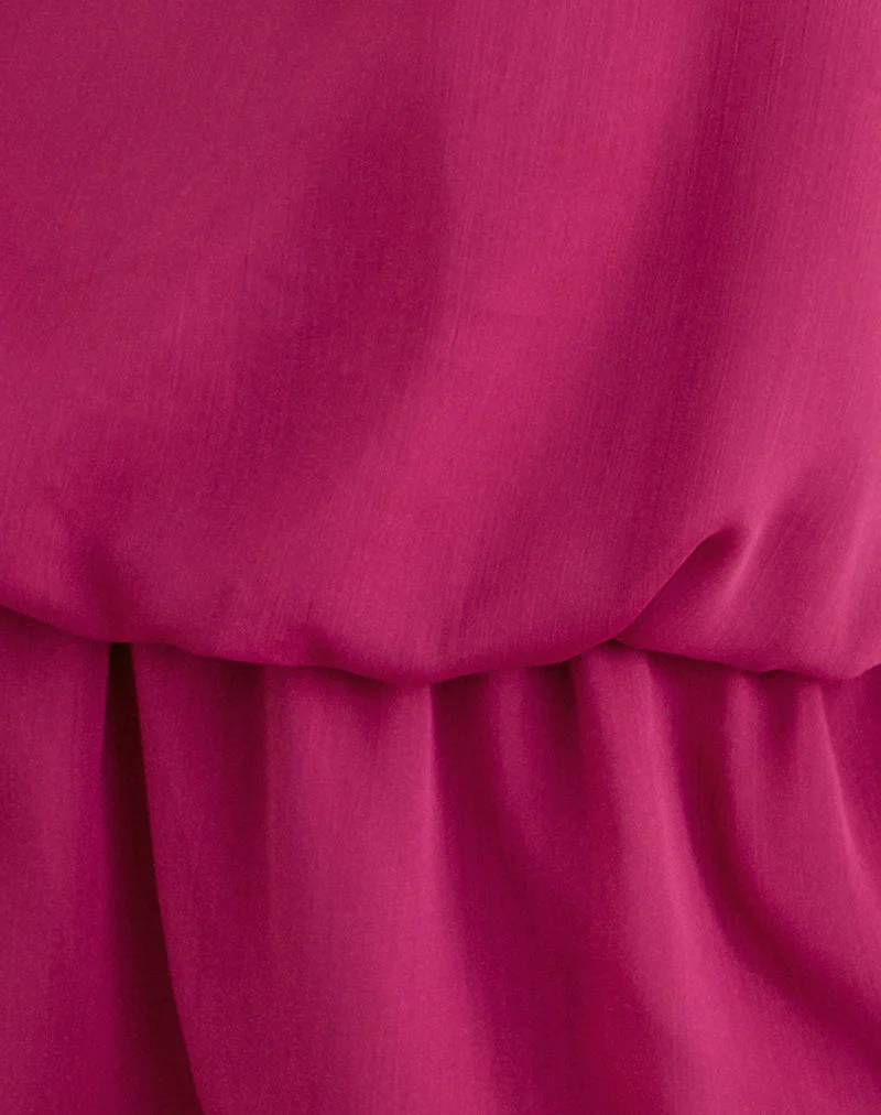 Veloria Halterneck Mini Dress in Dark Rose - Image 8