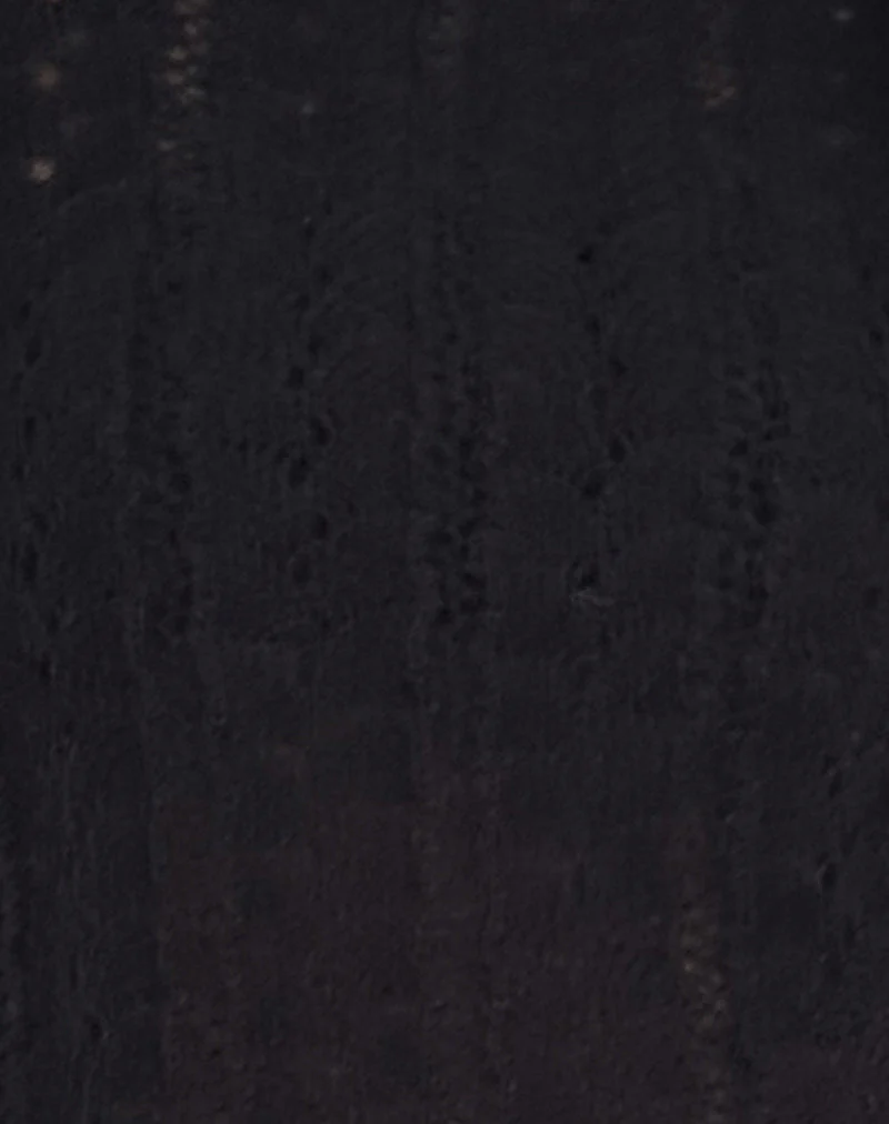 Venia Knitted Long Sleeve Top in Black - Image 6