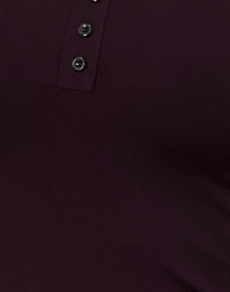 Vibian Short Sleeve Top in Oxblood - Image 6