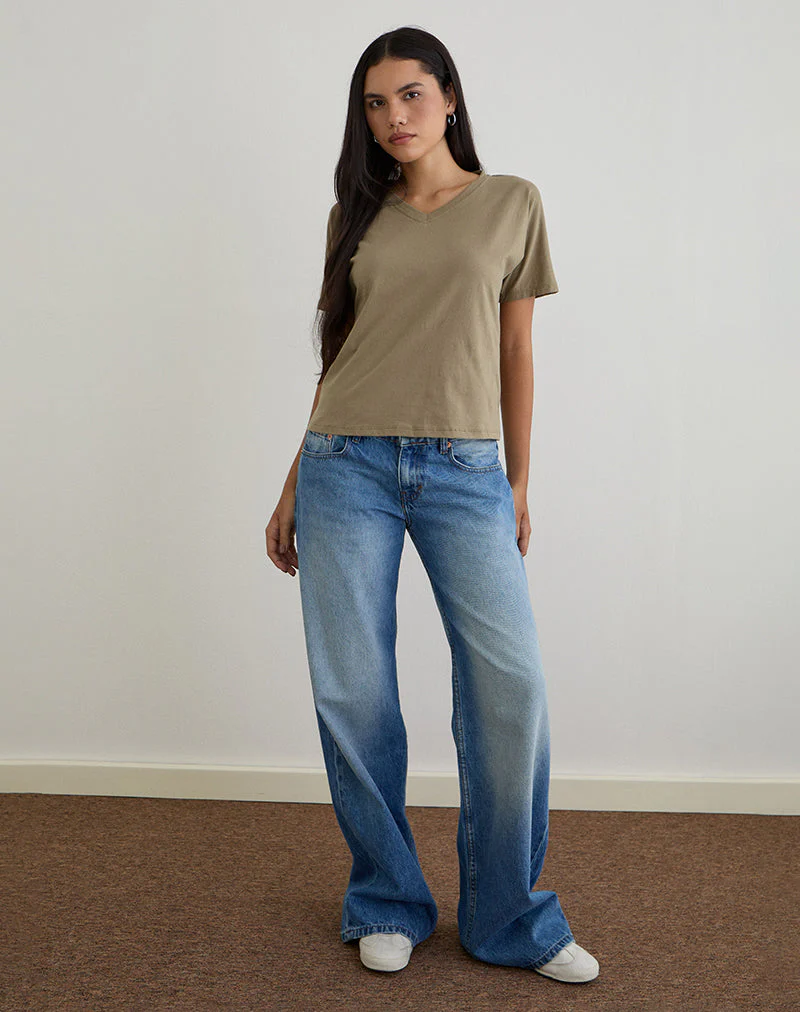 Viman Top in Jersey Khaki - Image 3