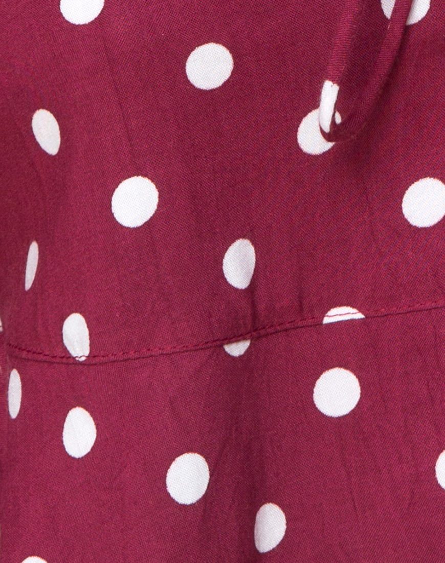 Vinequa Top in Medium Polka Wine - Image 5