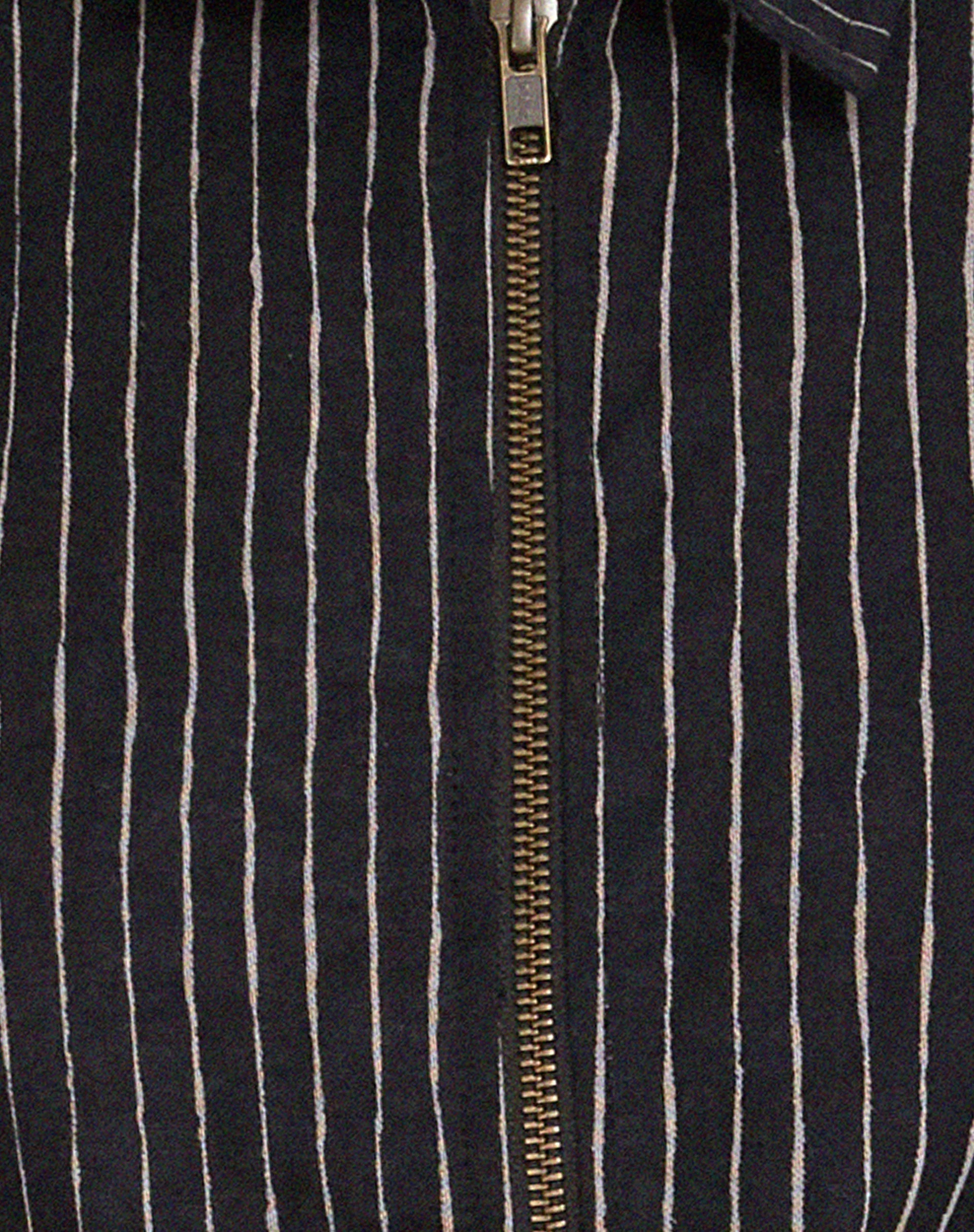 MOTEL X JACQUIE Virago Zip Up Sleeveless Jacket in Sketchy Stripe Black - Image 7