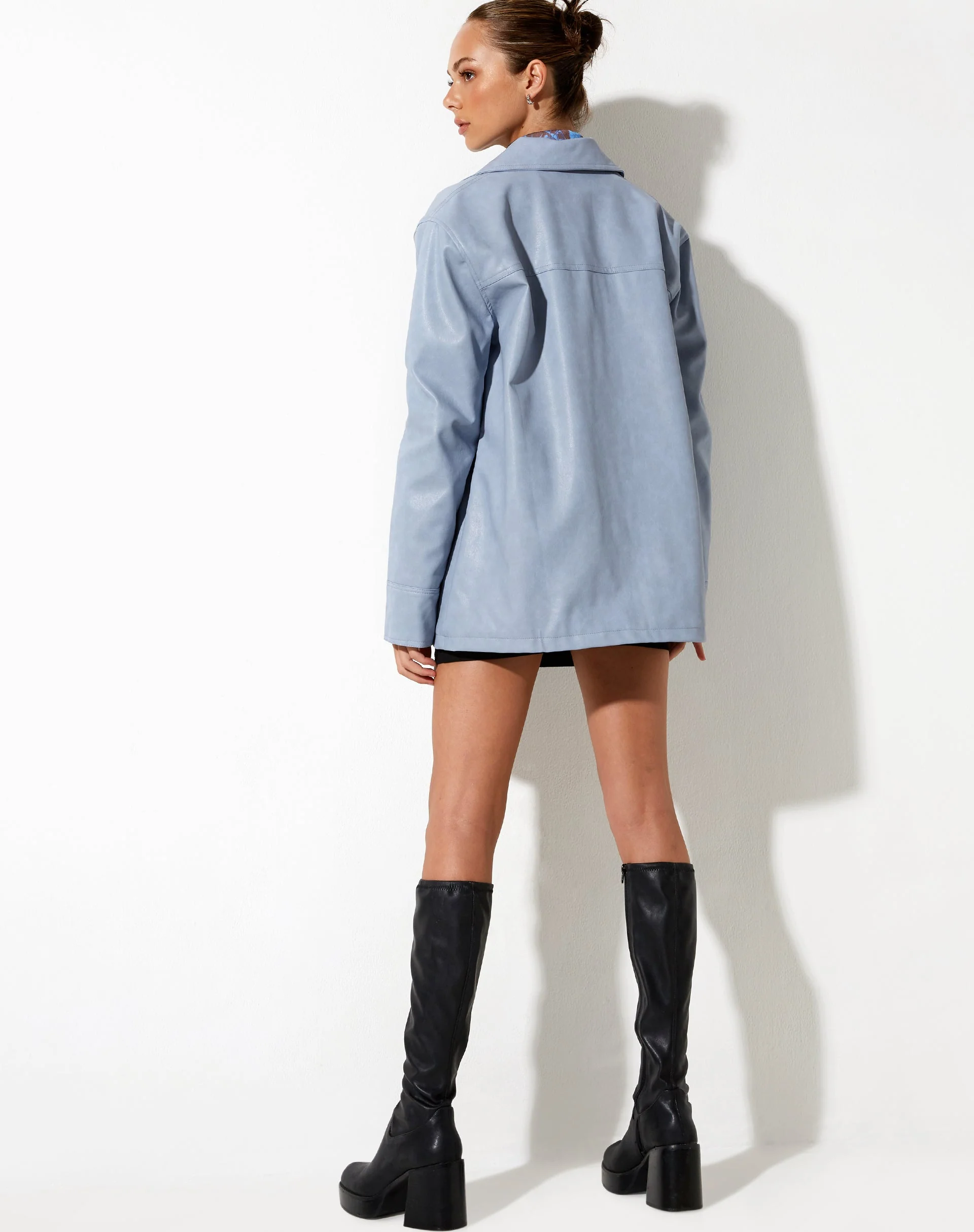 Walta Jacket in PU Powder Blue - Image 6