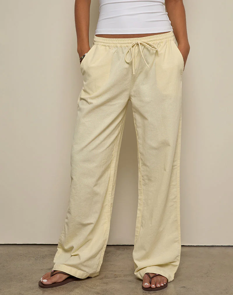 Wasic Wide Leg Trouser in Lemon - Image 4