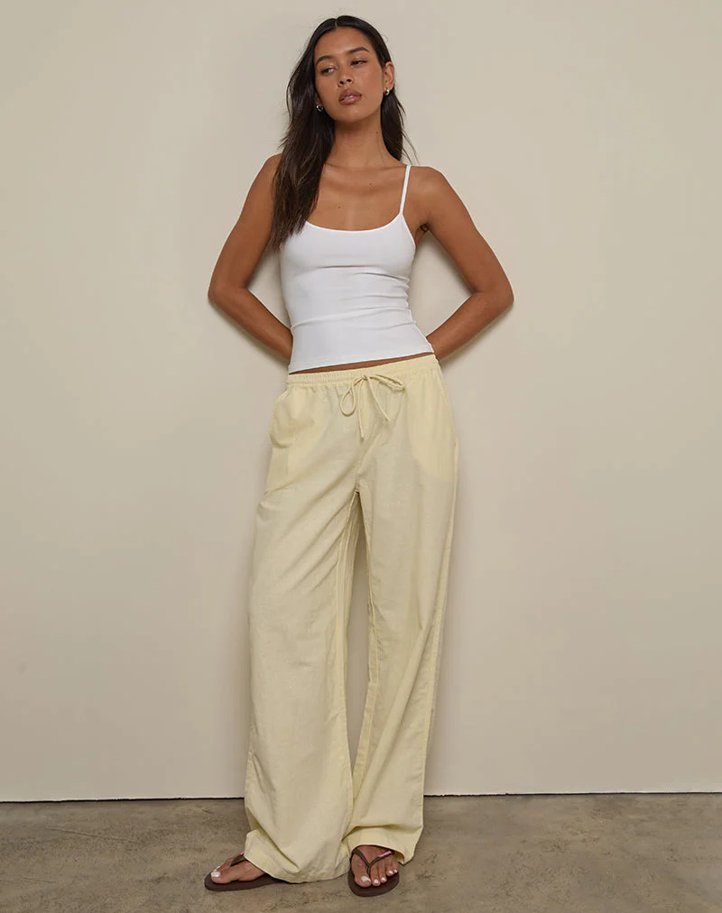 Wasic Wide Leg Trouser in Lemon - Image 5
