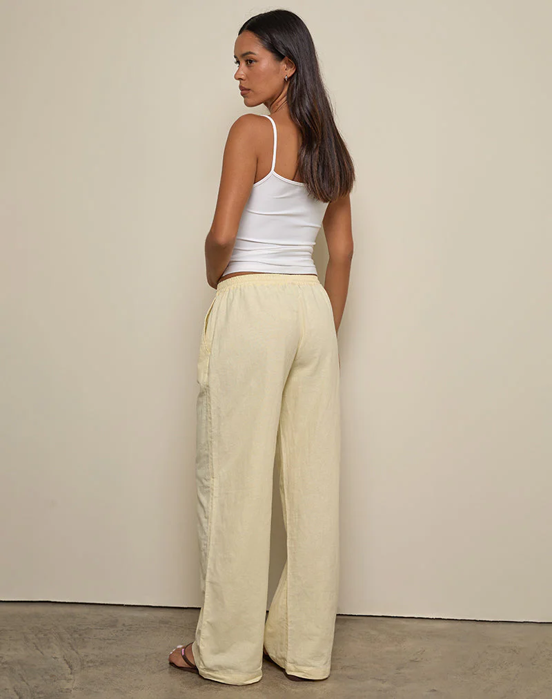 Wasic Wide Leg Trouser in Lemon - Image 6