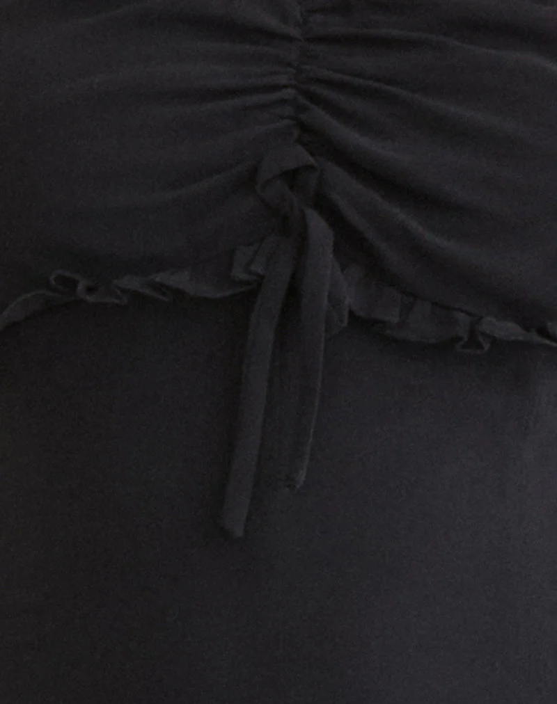 Watimu Midi Dress in Chiffon Black - Image 5