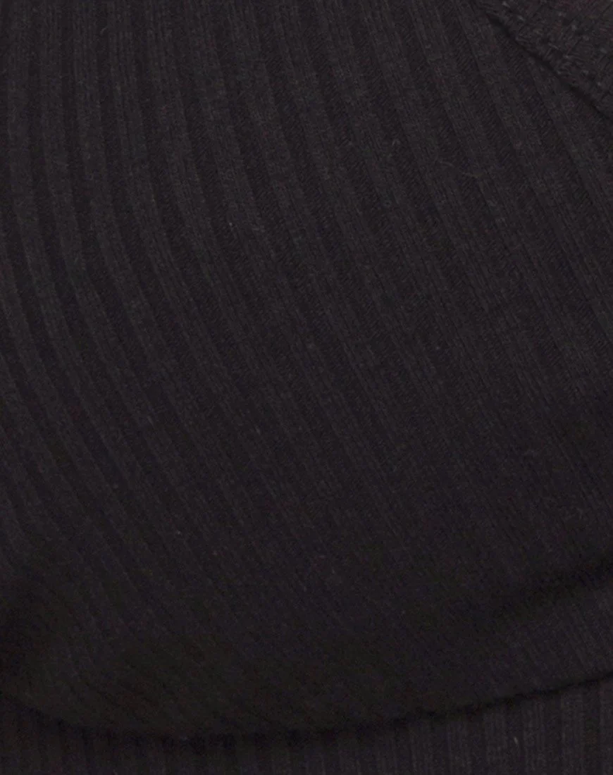 Wrap Around Bralet in Rib Black - Image 5