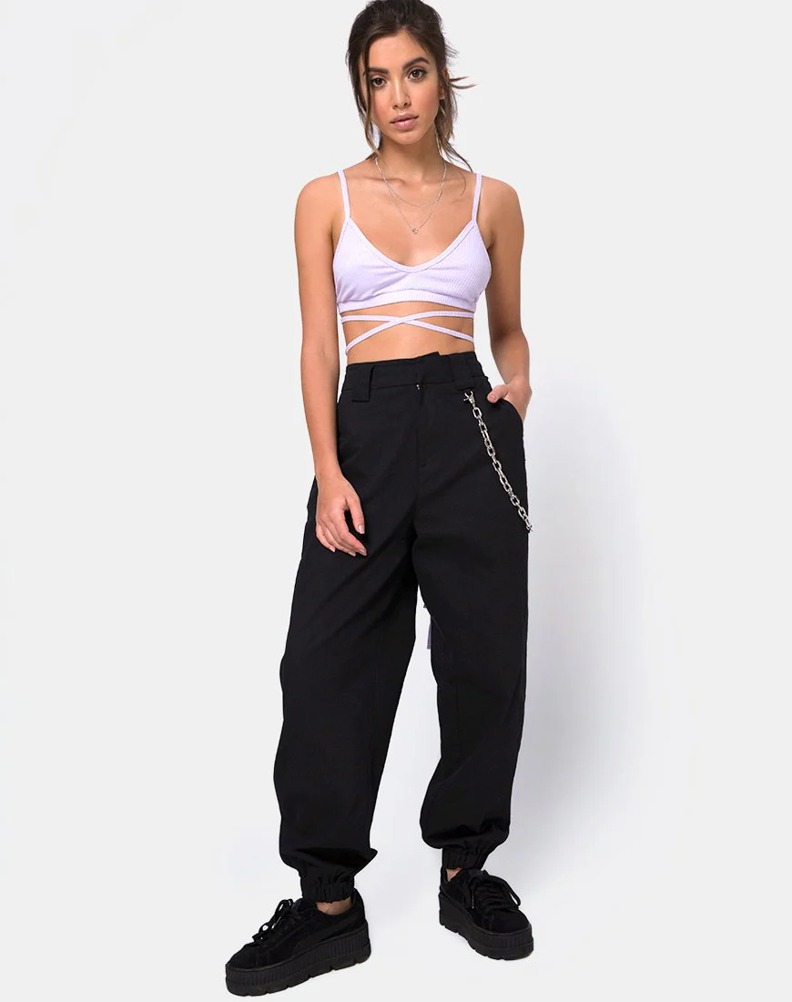 Wrap Around Bralet in Rib Lilac - Image 3
