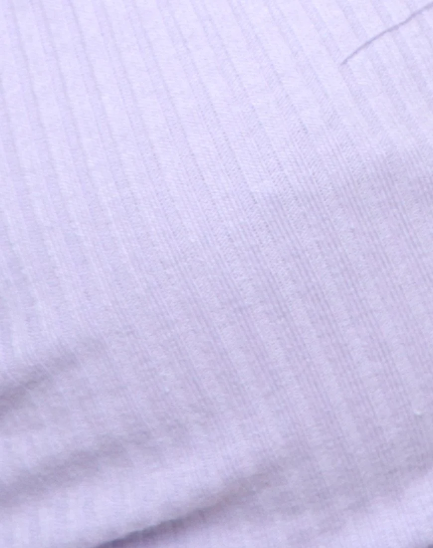 Wrap Around Bralet in Rib Lilac - Image 5