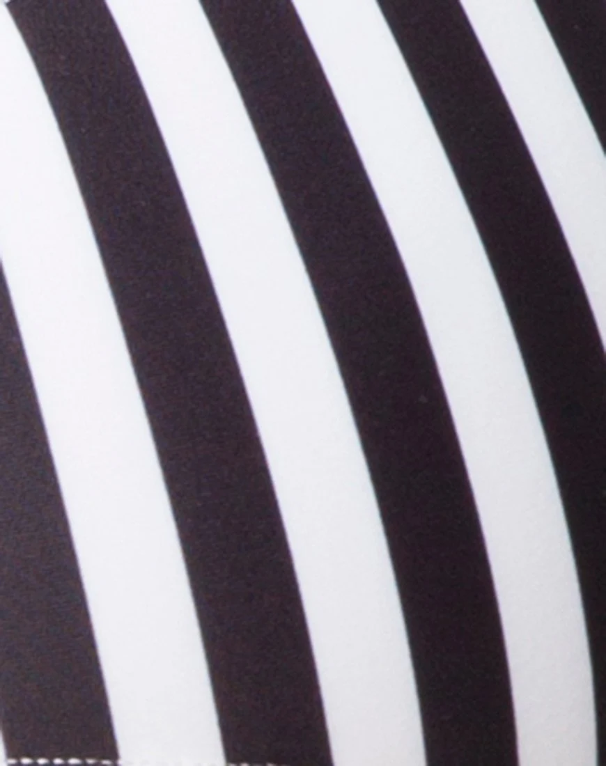 Xeona Swimsuit in Black and White Stripe - Image 5