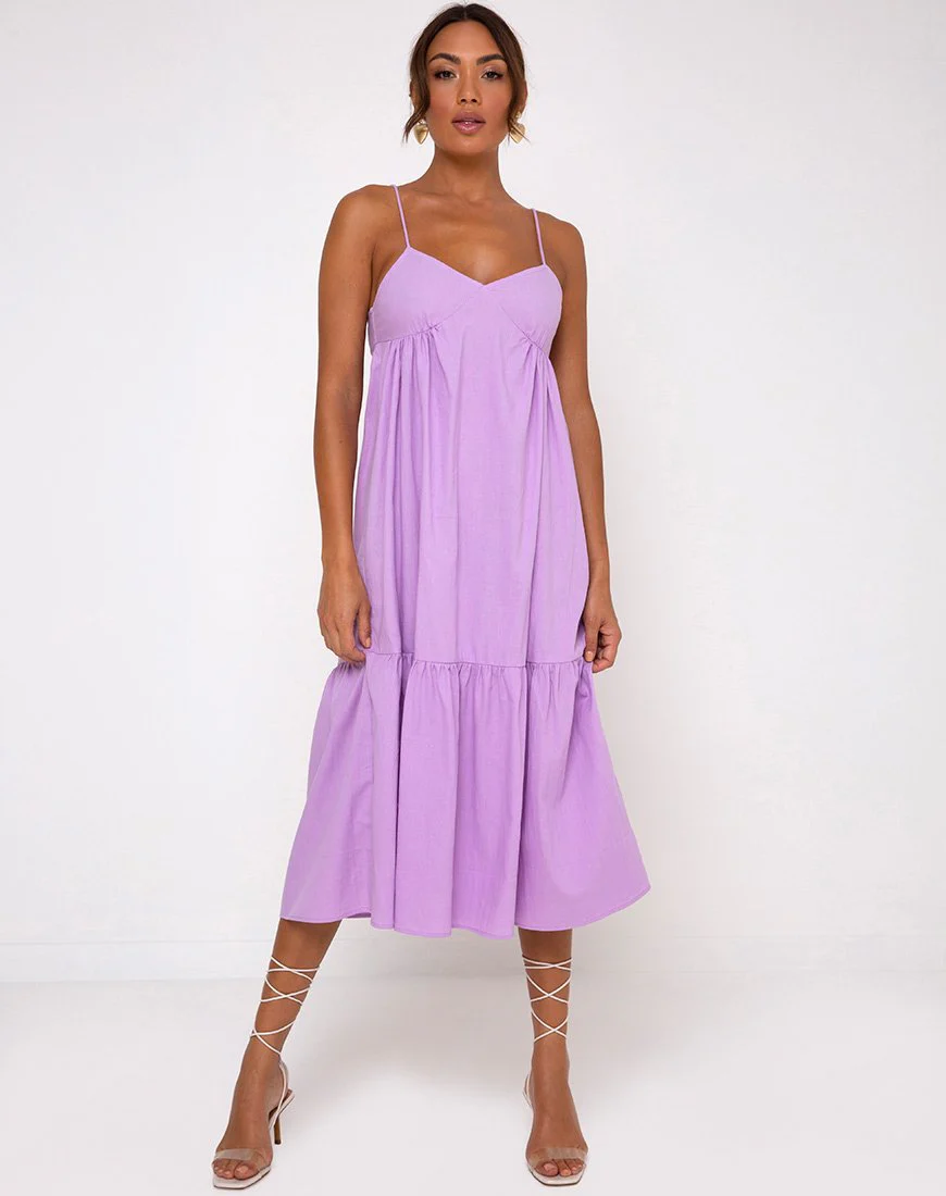 Xier Midi Dress in Lilac - Image 3