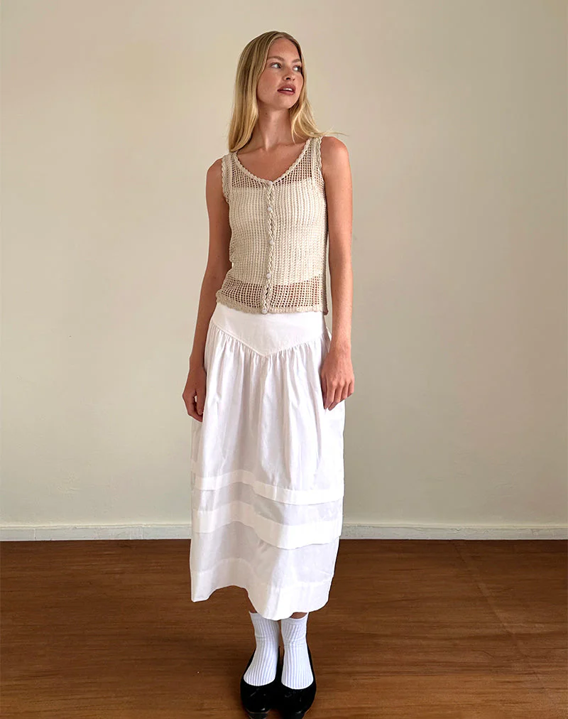 Yamile Vest in Open Weave Knit Oat - Image 3