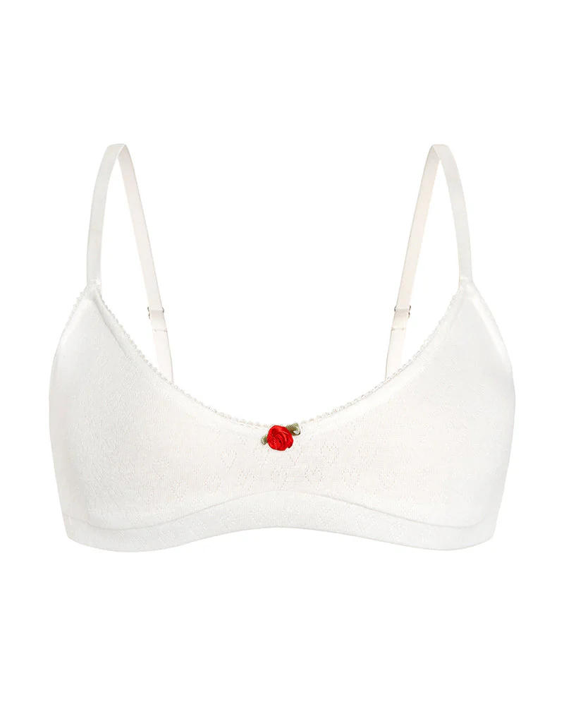 Yanas Bra in Pointelle Ivory with Frill Trim - Image 5