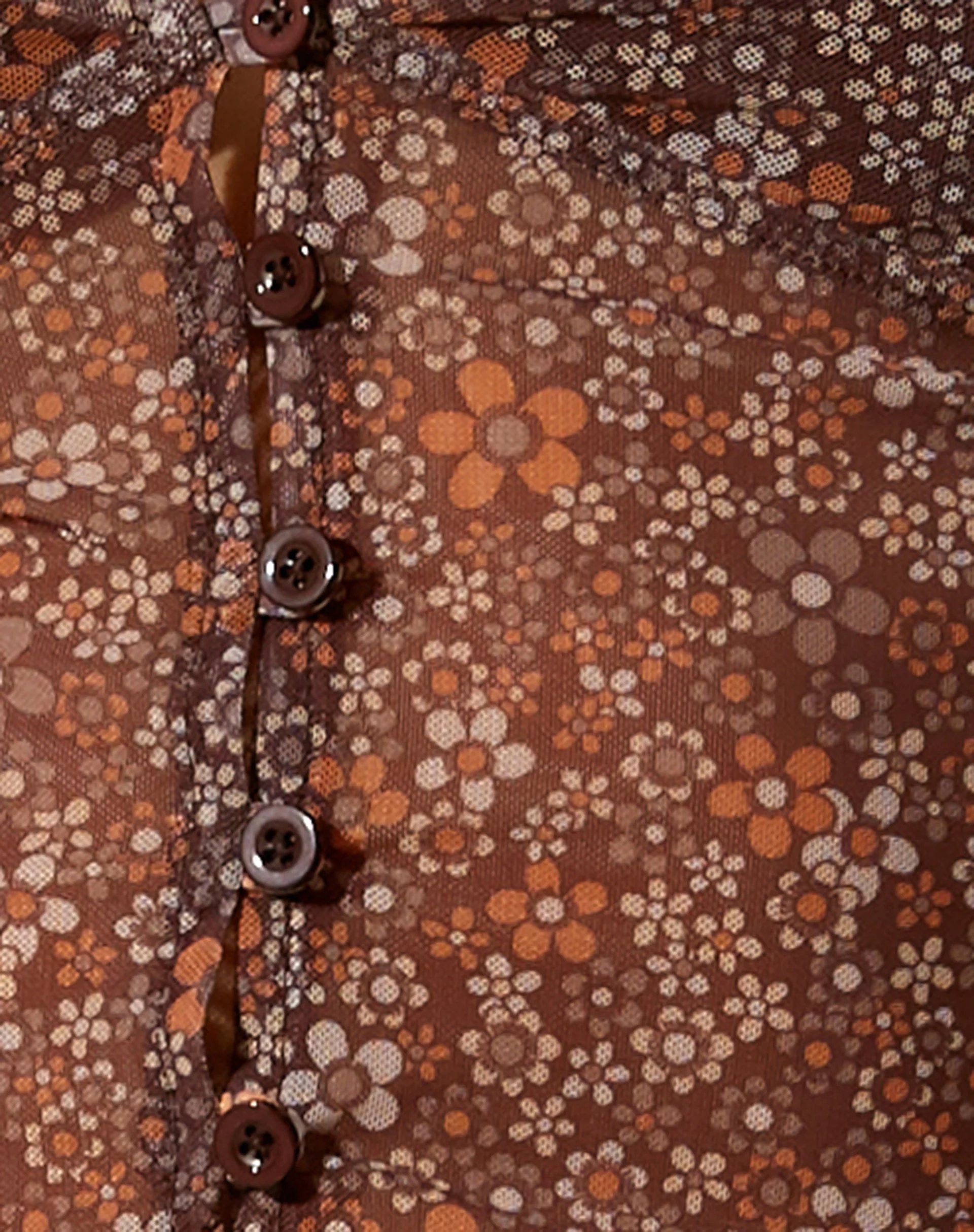 Yena Crop Top in Flower Garden Brown - Image 6