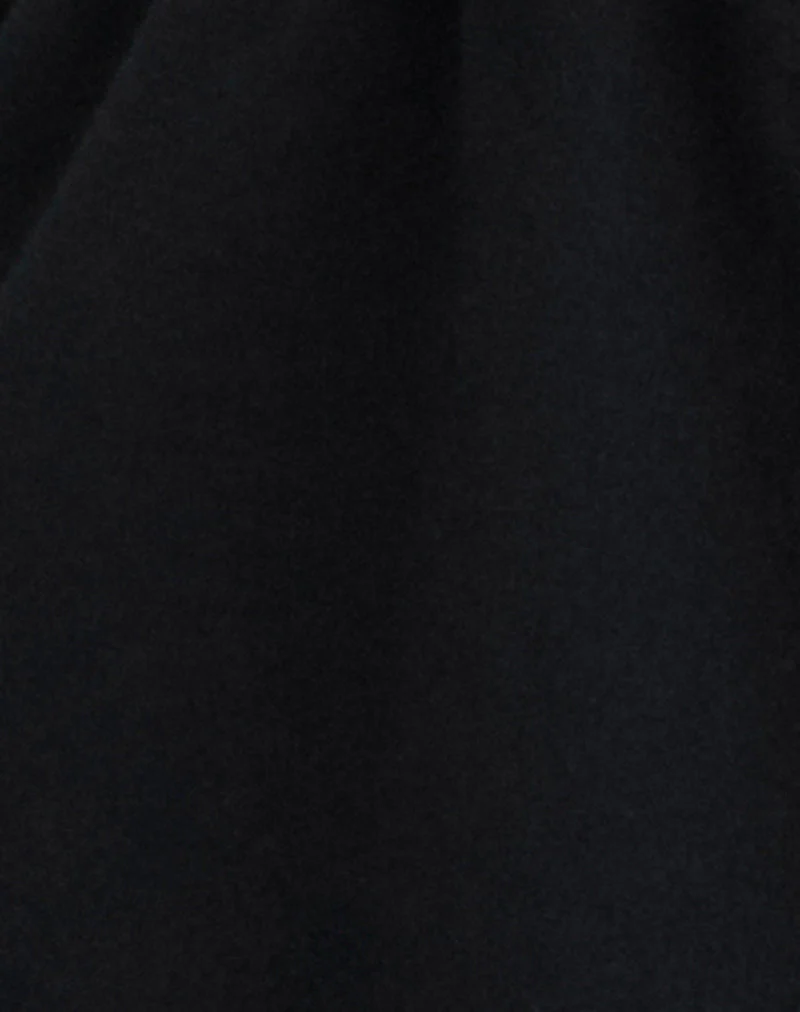 Ylva Tie-Front Halter Top in Rayon Jersey Black - Image 6