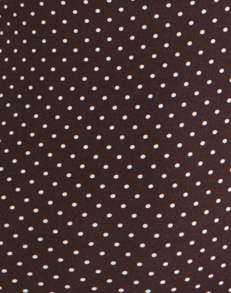 Yoi Top in Brown with Micro Polka Print - Image 6