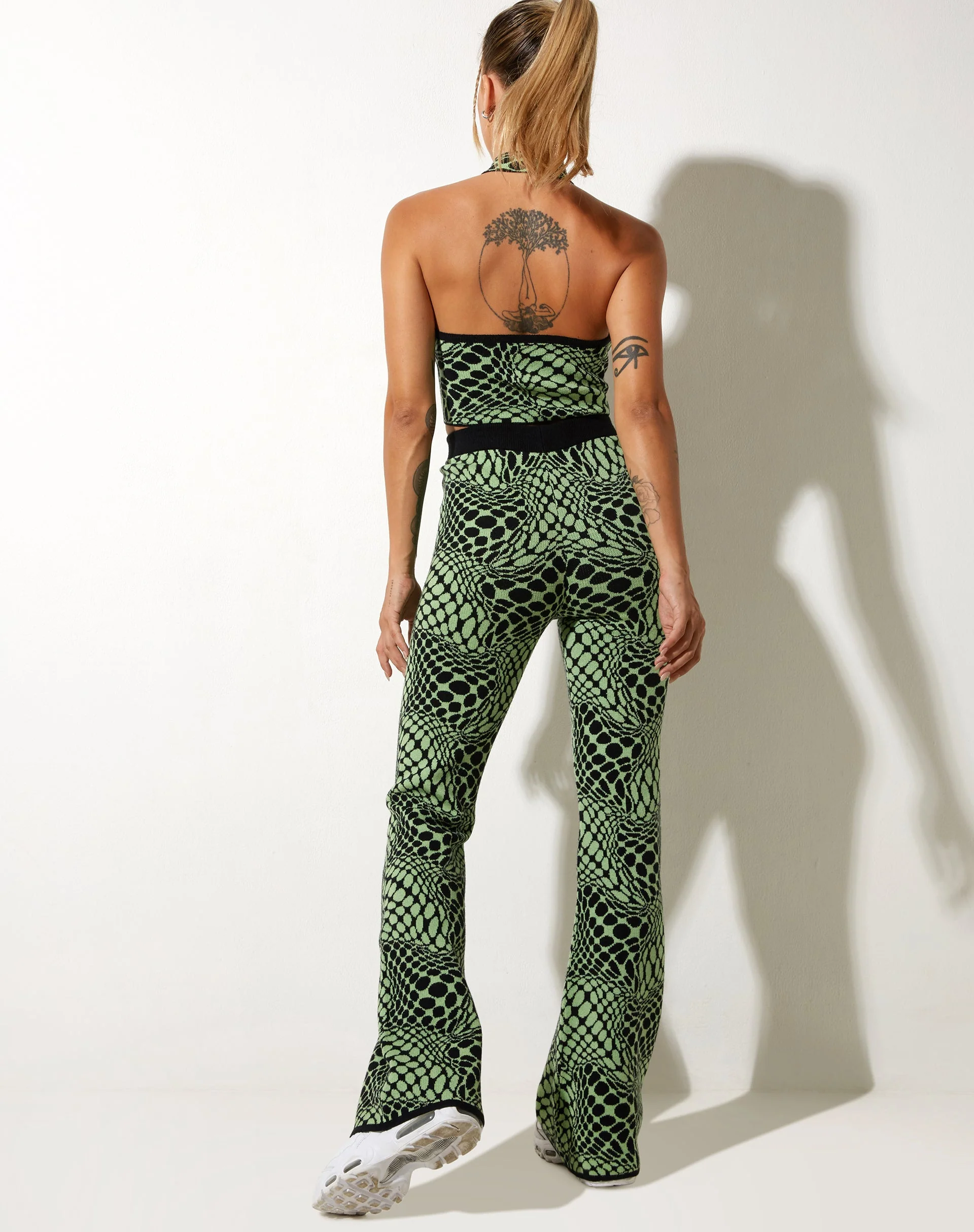 Yuana Trouser in Geo Polka Arcadian Green - Image 2