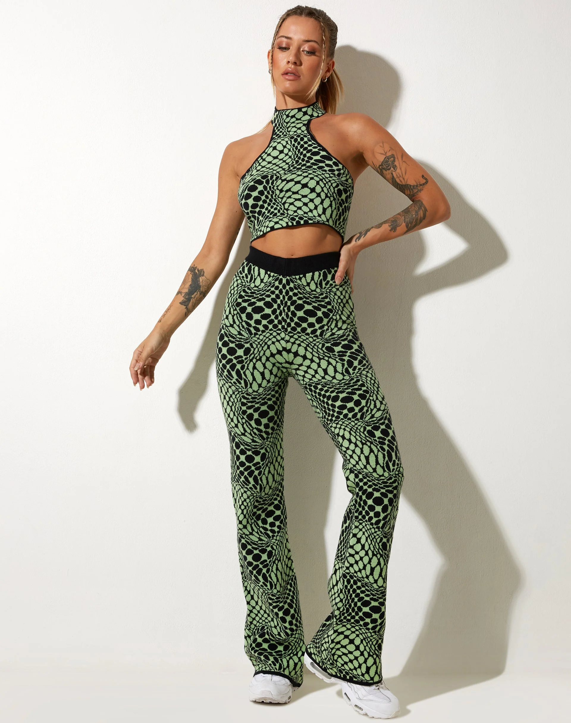 Yuana Trouser in Geo Polka Arcadian Green - Image 4