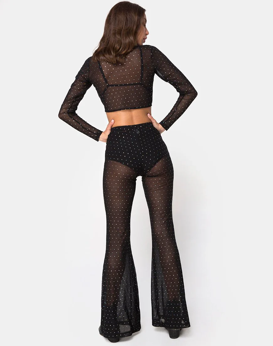 Yun Top in Net Crystal Black X Princess Polly - Image 4