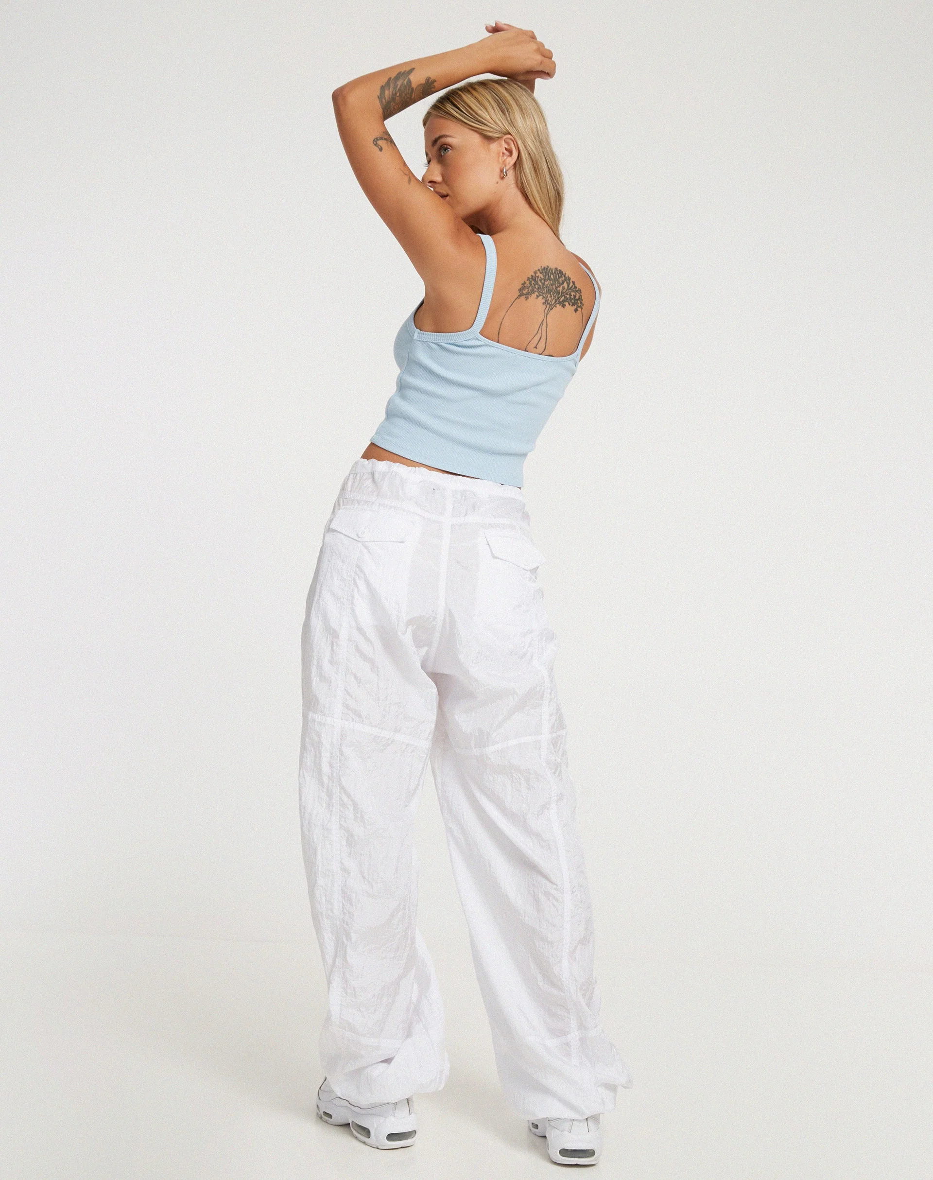 Yusa Crop Top in Rib Powder Blue - Image 4