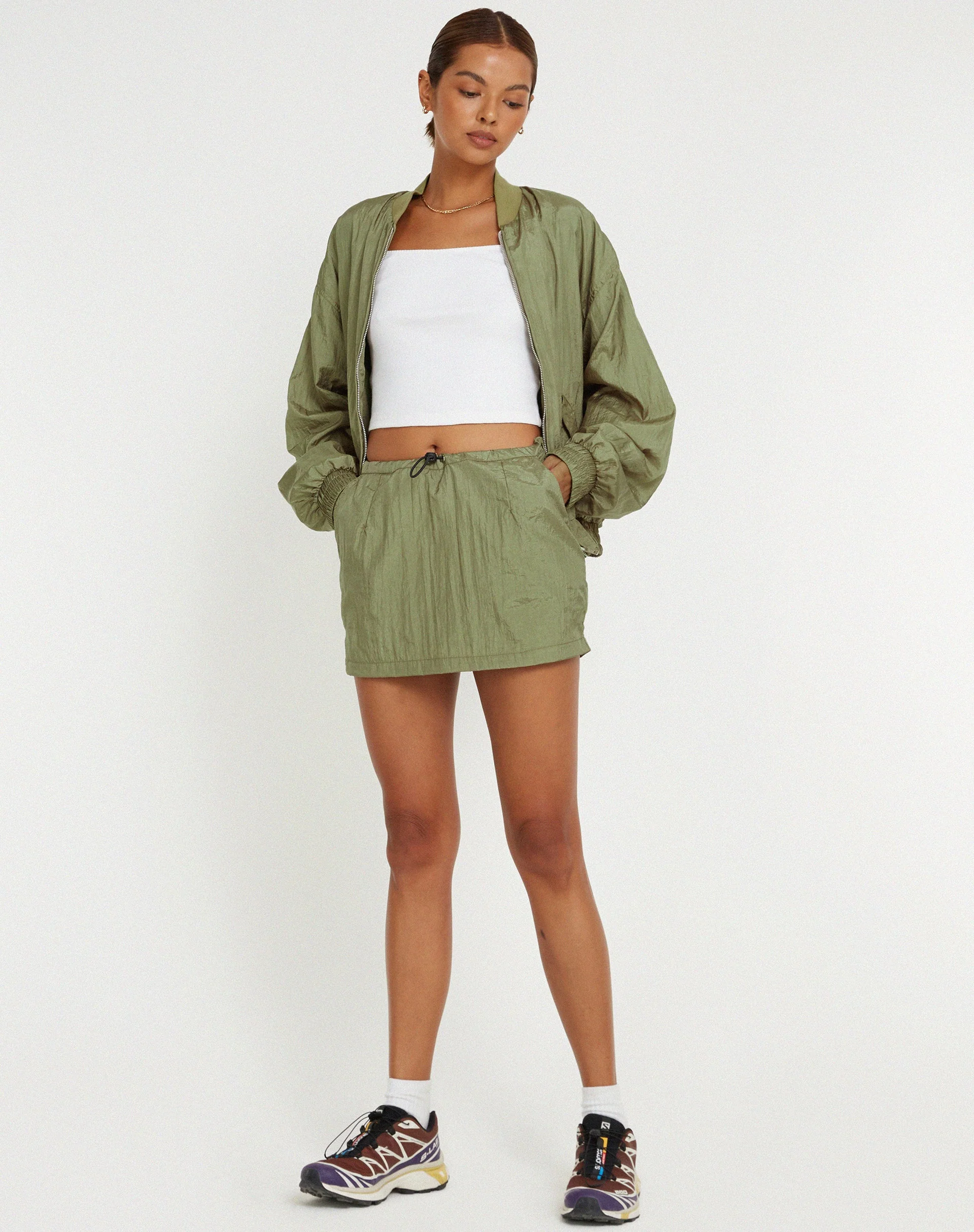 Yuu Shell Jacket in Silver Green - Image 3