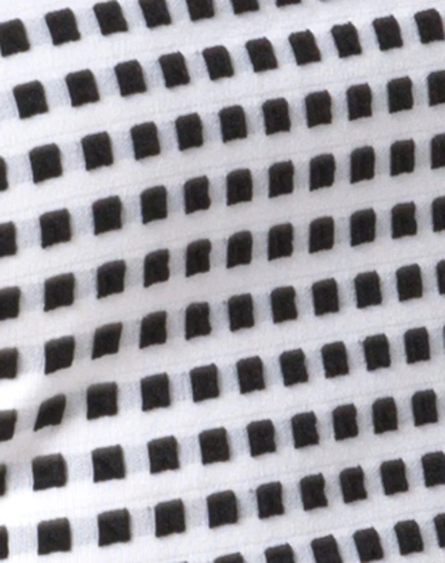 Zaida Skirt in Gingham Ivory Black - Image 5