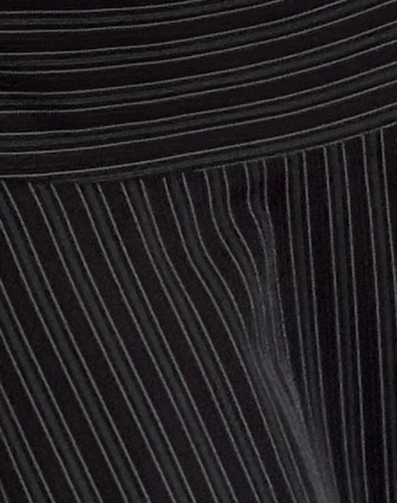 Zelian Mini Skirt in Pinstripe Black - Image 5