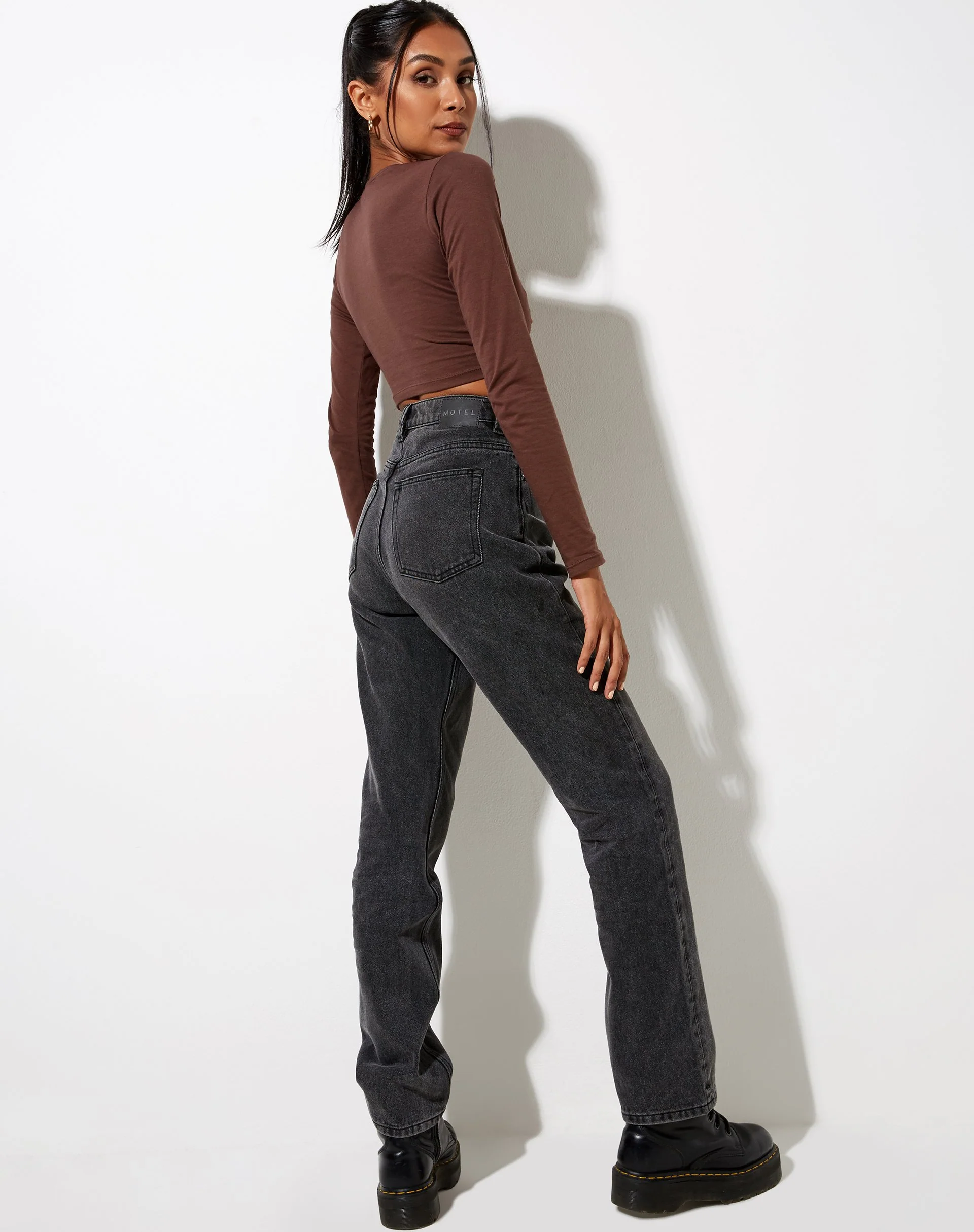 Zen Crop Top in Deep Mahogany - Image 2