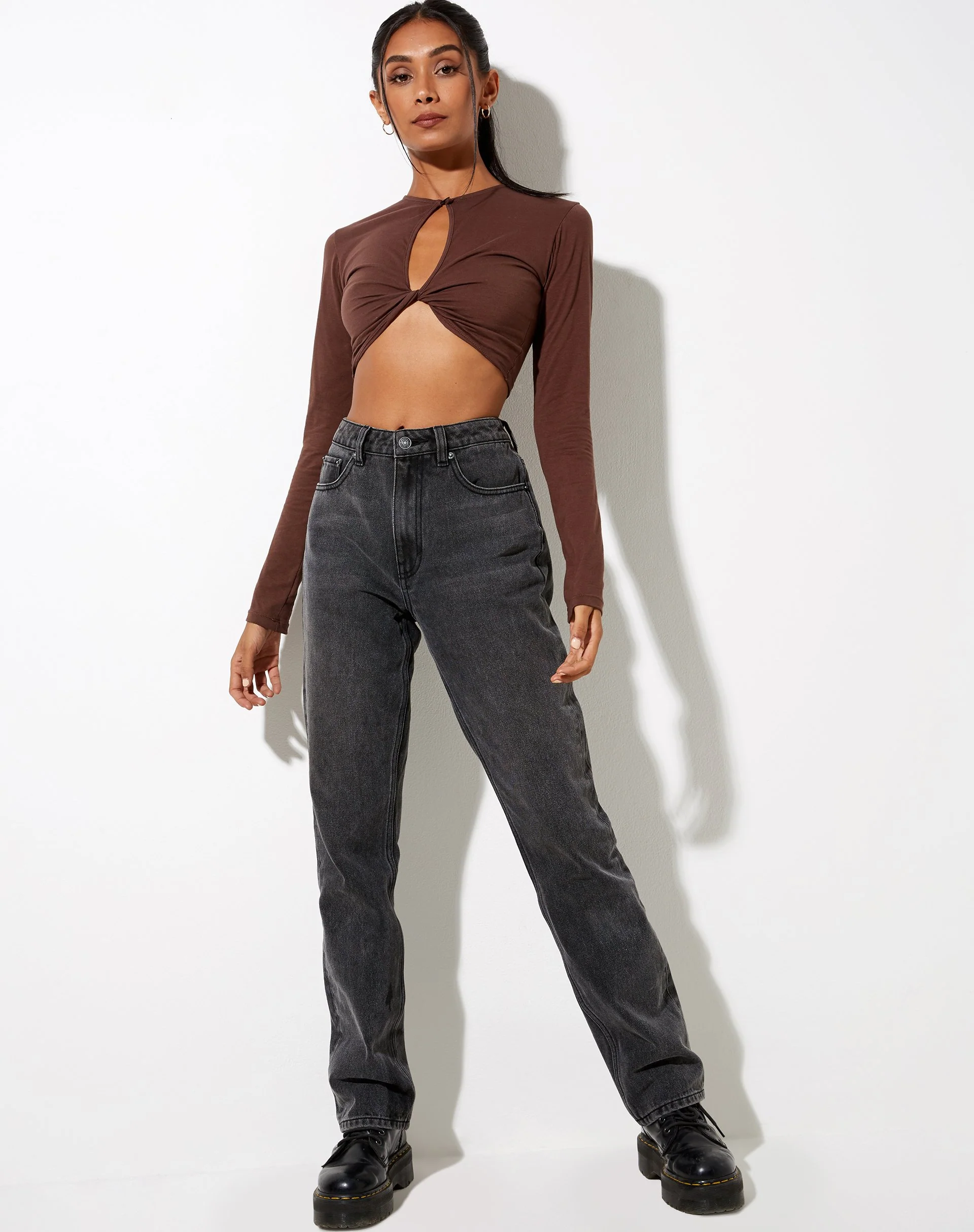 Zen Crop Top in Deep Mahogany - Image 4