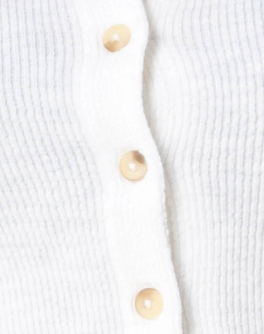 Zilena Bodycon Dress in Rib Ivory - Image 6