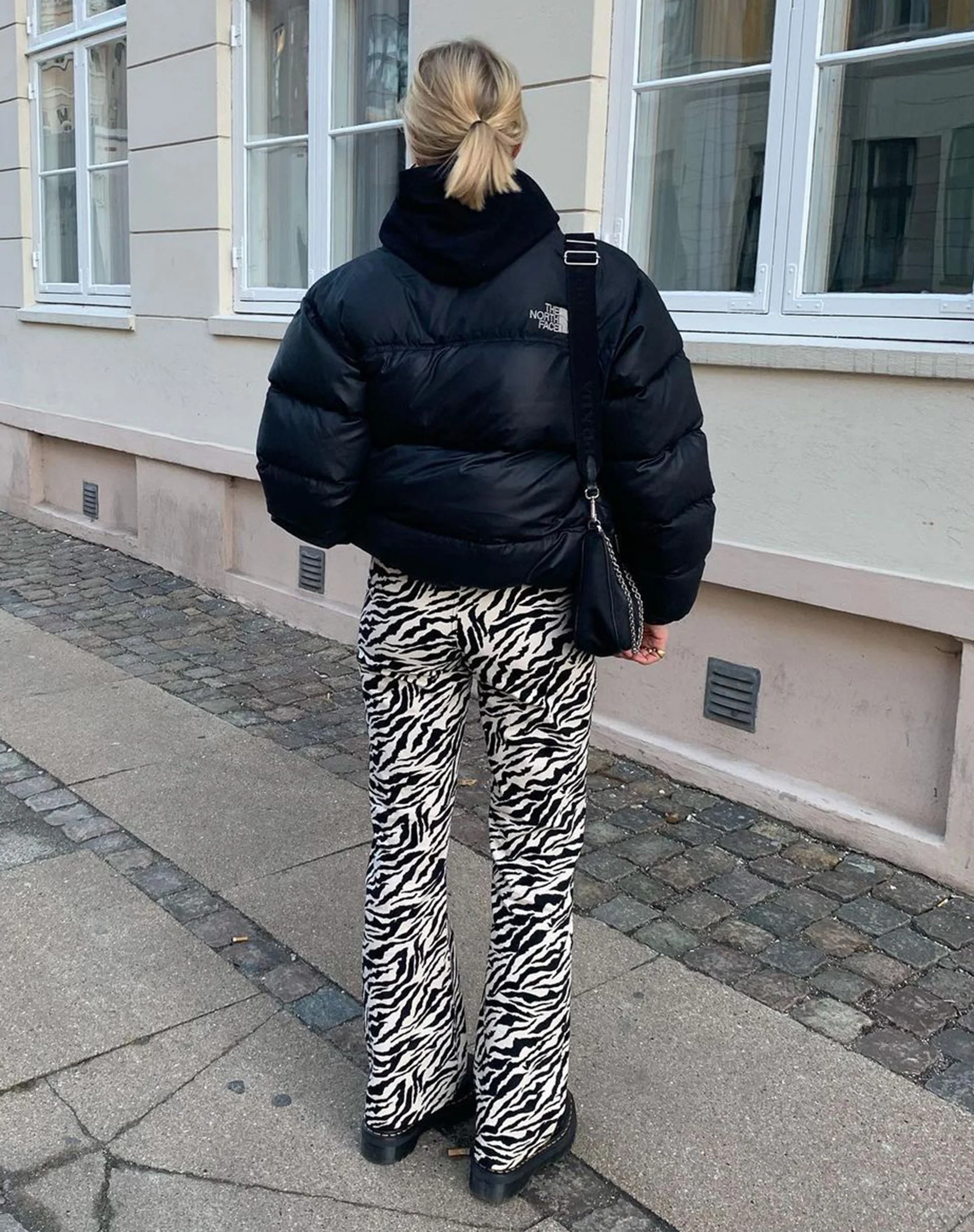 Zoven Trouser in 90's Zebra Black and White - Image 2