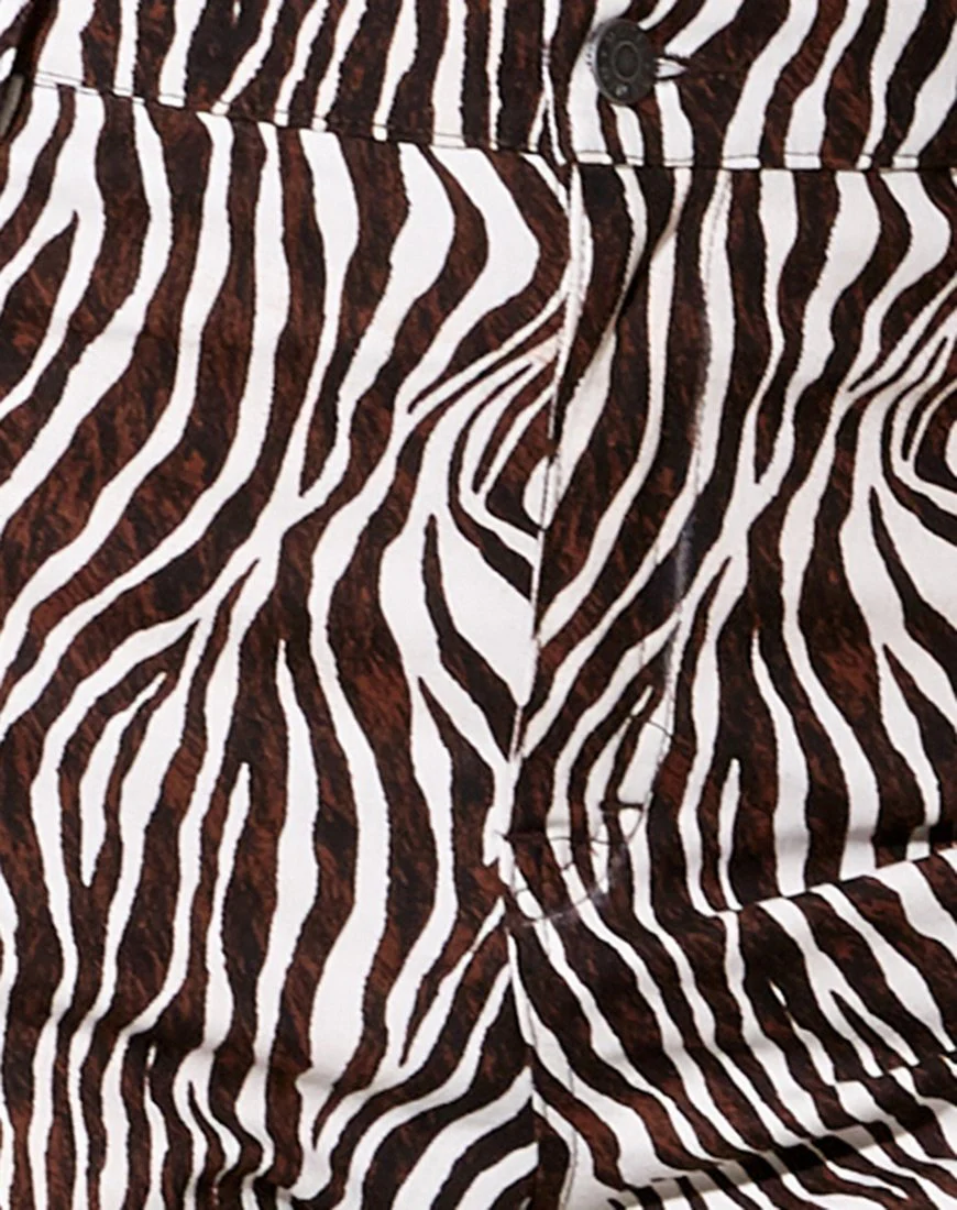 Zoven Flare Trouser in Zebra Vertical - Image 5